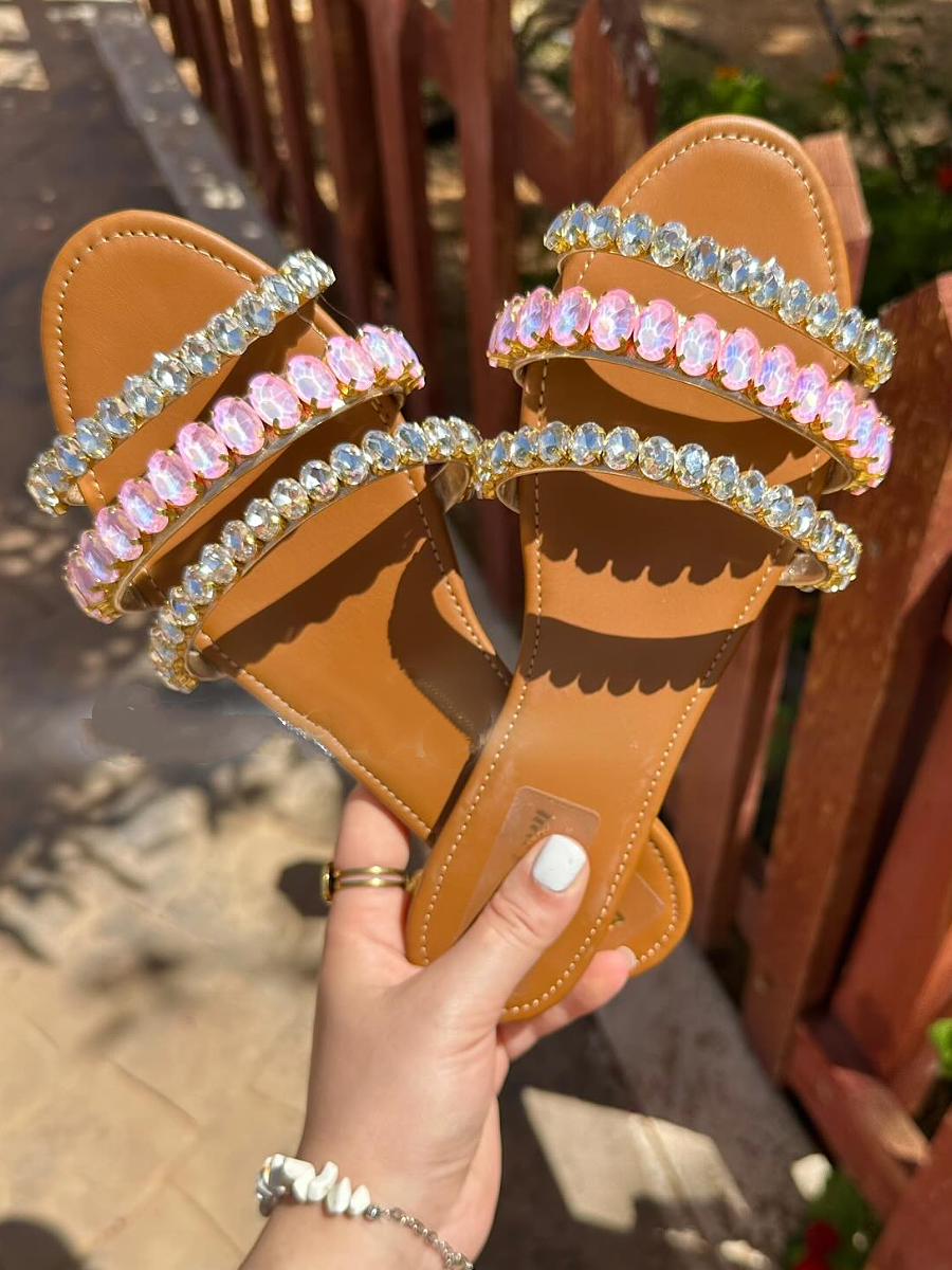 Rhinestone Flat Sandals