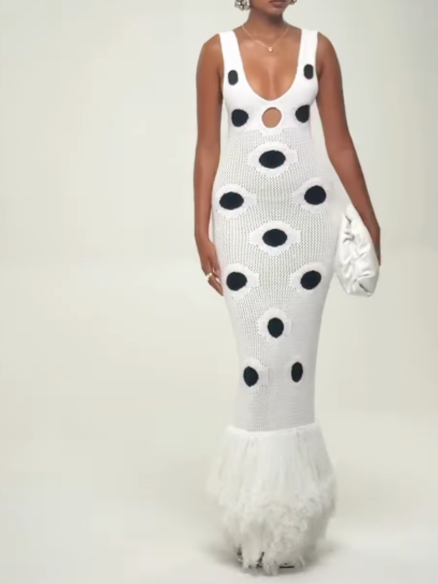 Woven Tassel-Strap Maxi Dress