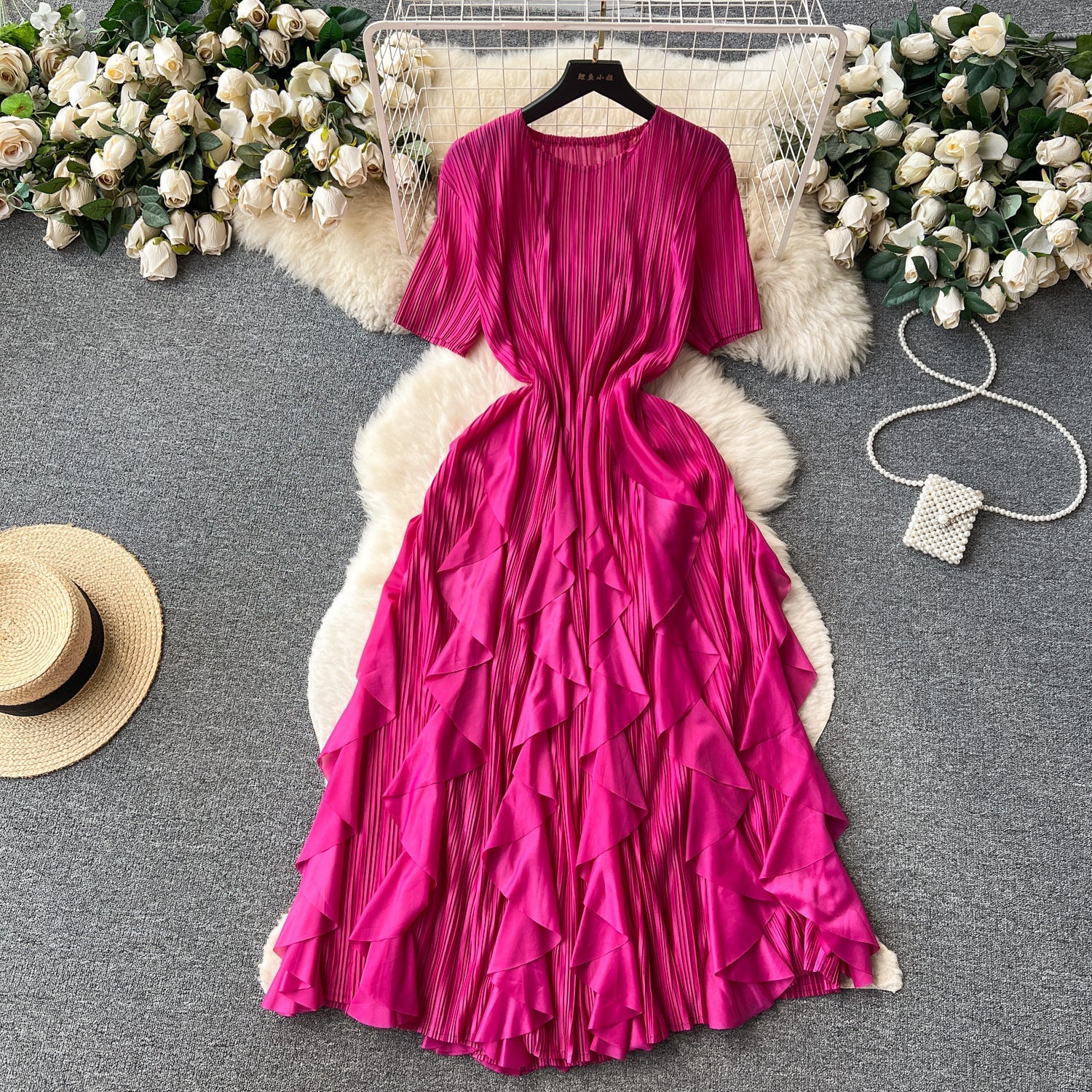 Classy Pleated Midi Dress