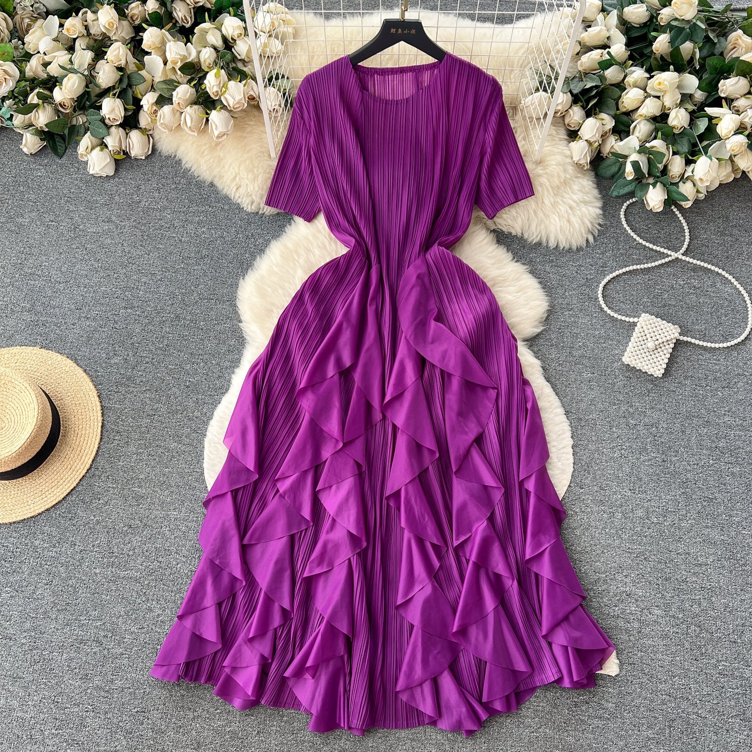 Classy Pleated Midi Dress