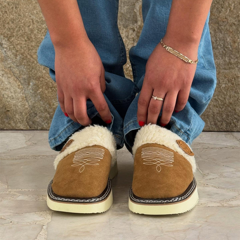 Lambswool Flat Slippers