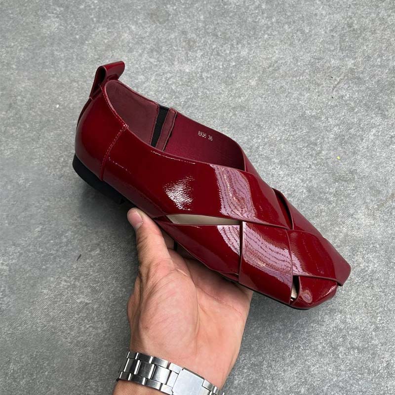 Woven Cutout Flats Gladiator Sandals Shoes