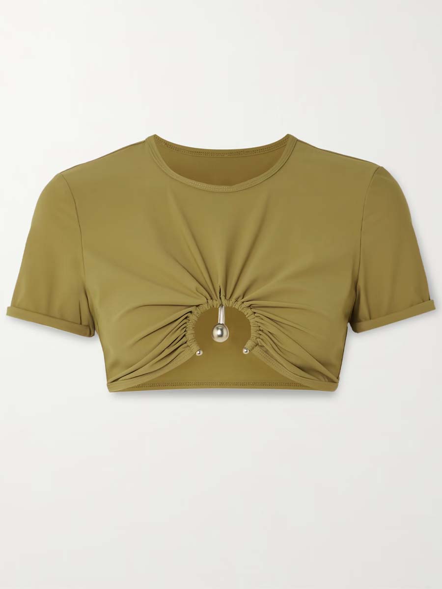 Embellished Ruched Two Pieces Dress