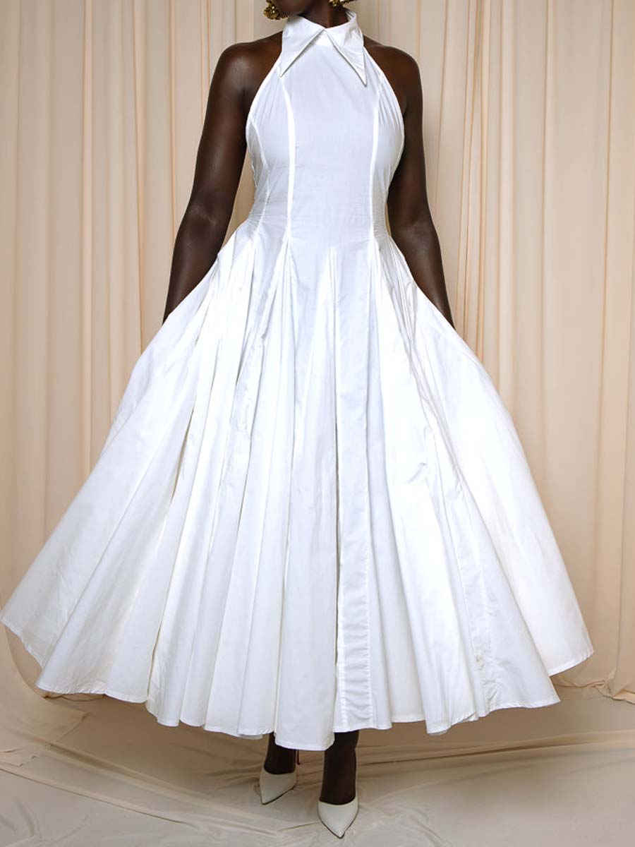 Patchwork Open Back Maxi Dress