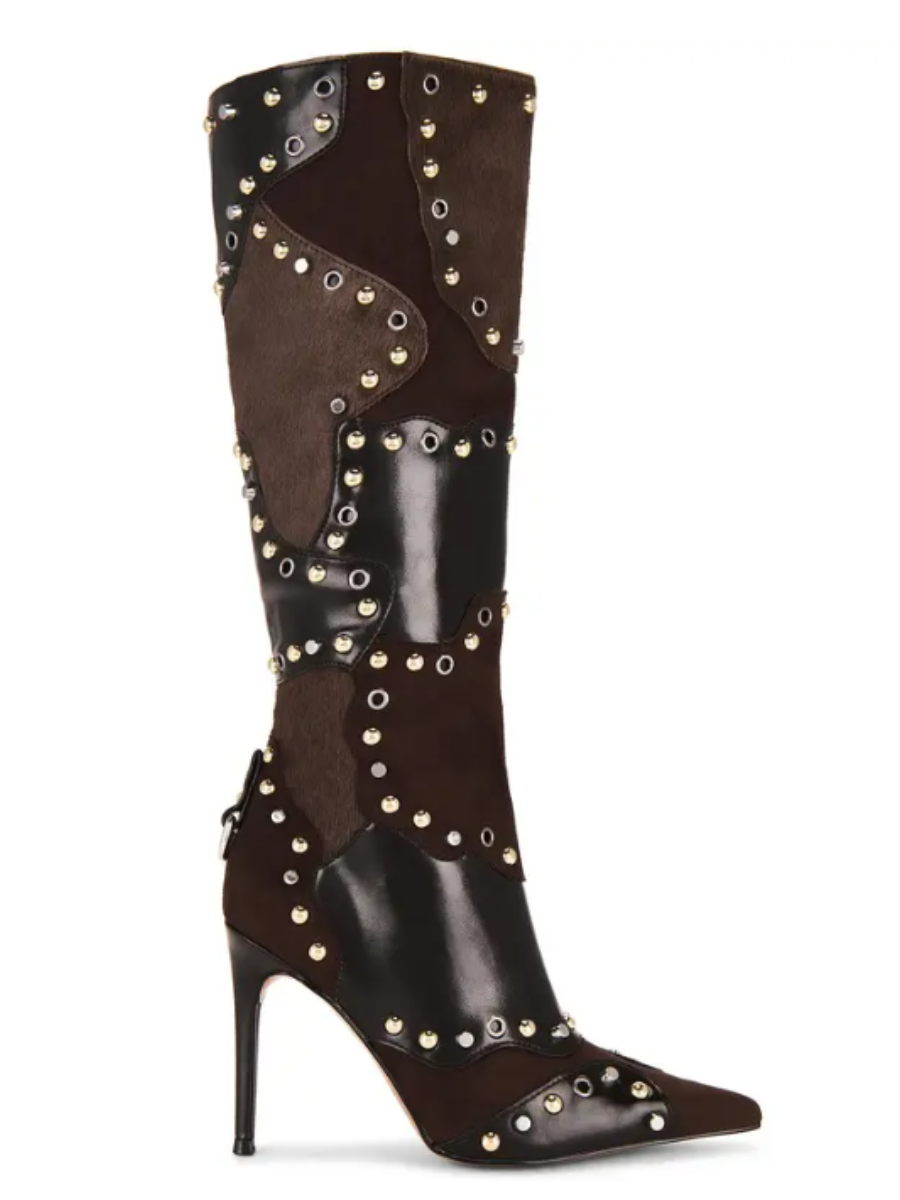 Stitching Colour Studded Pumps