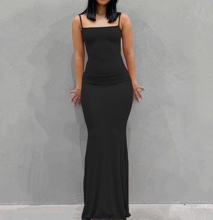 Satin Slip Backless Slim Sexy Maxi Dress