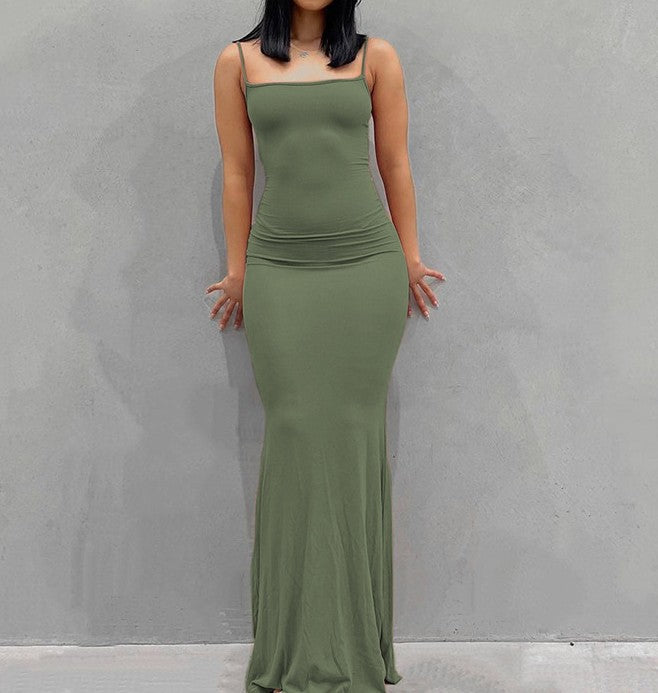 Satin Slip Backless Slim Sexy Maxi Dress