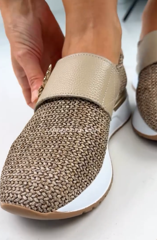 Stylish Woven Velcro Casual Sneakers