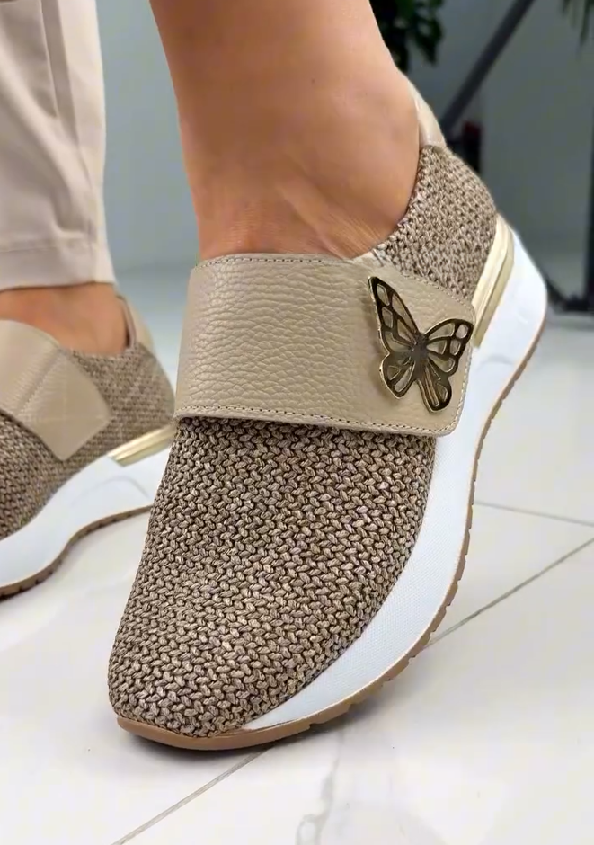 Stylish Woven Velcro Casual Sneakers