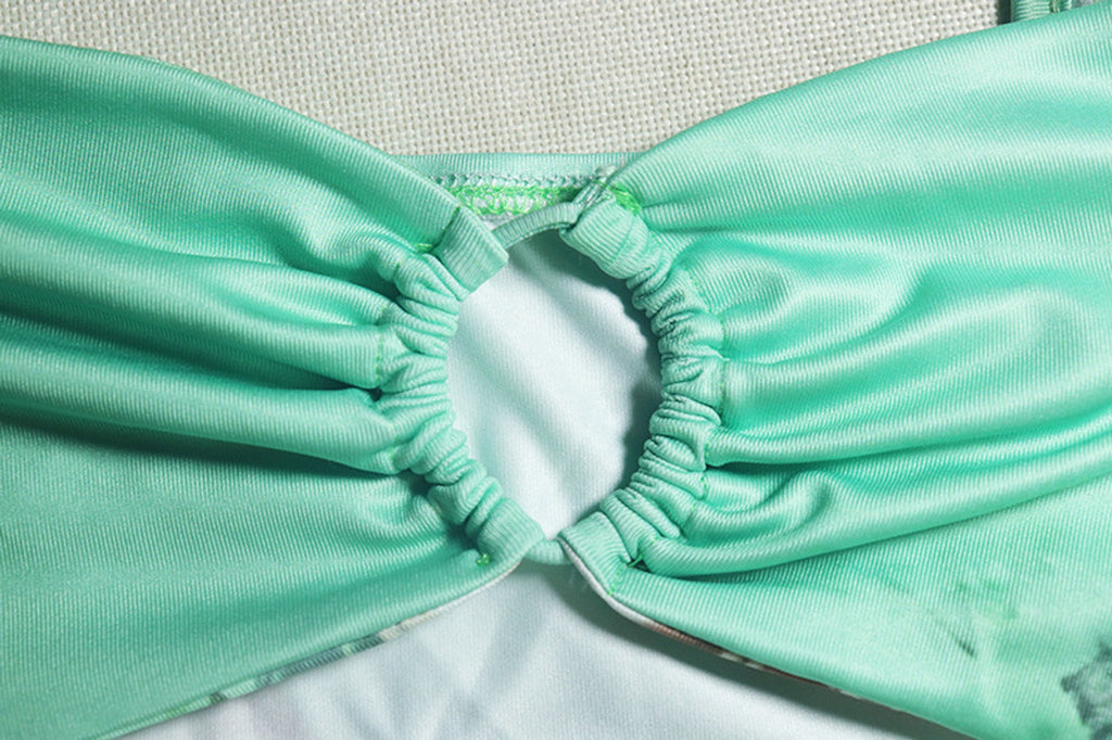 Sexy Suspender Wrap Sleeveless Slit Ruffle Edge Dress