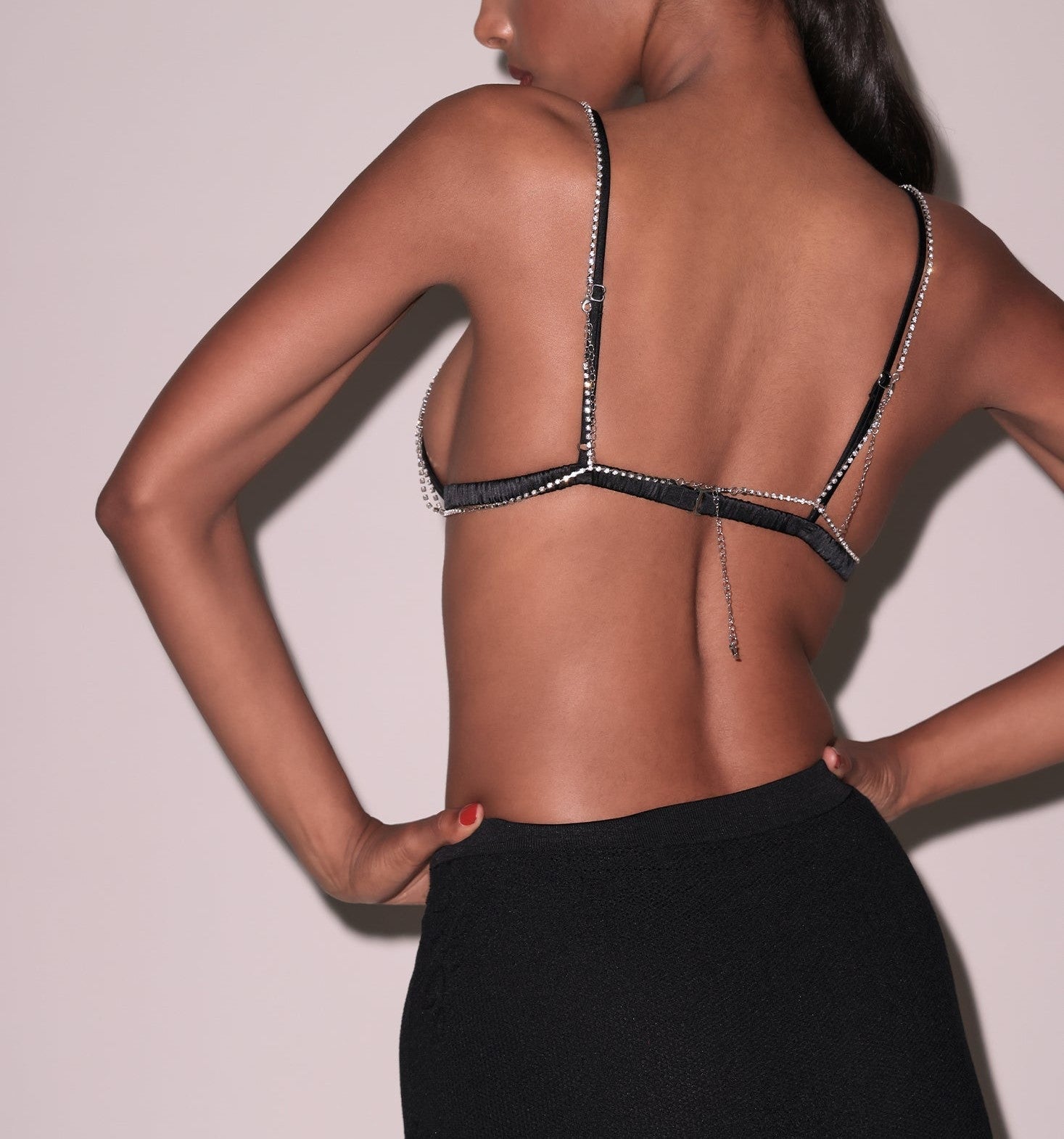 Crystal triangle bra chain