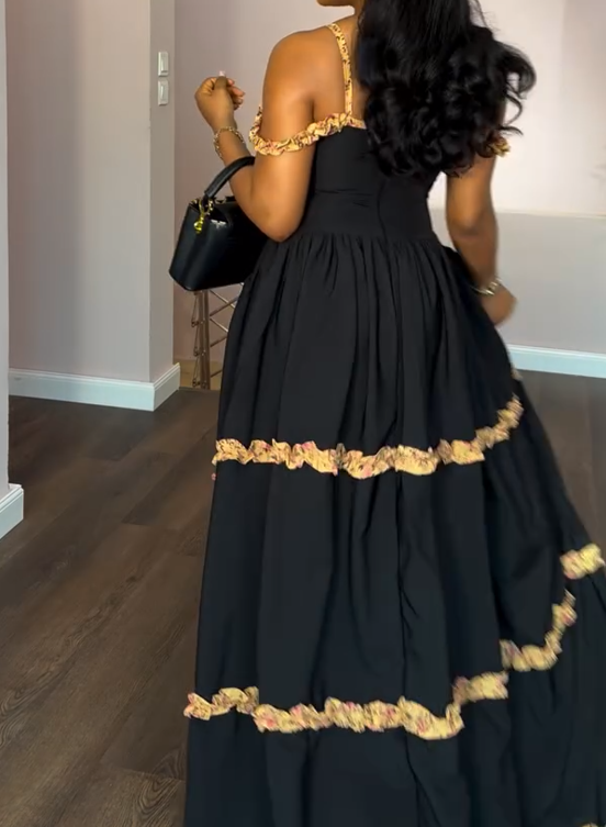 Crepe Sling Maxi Dress