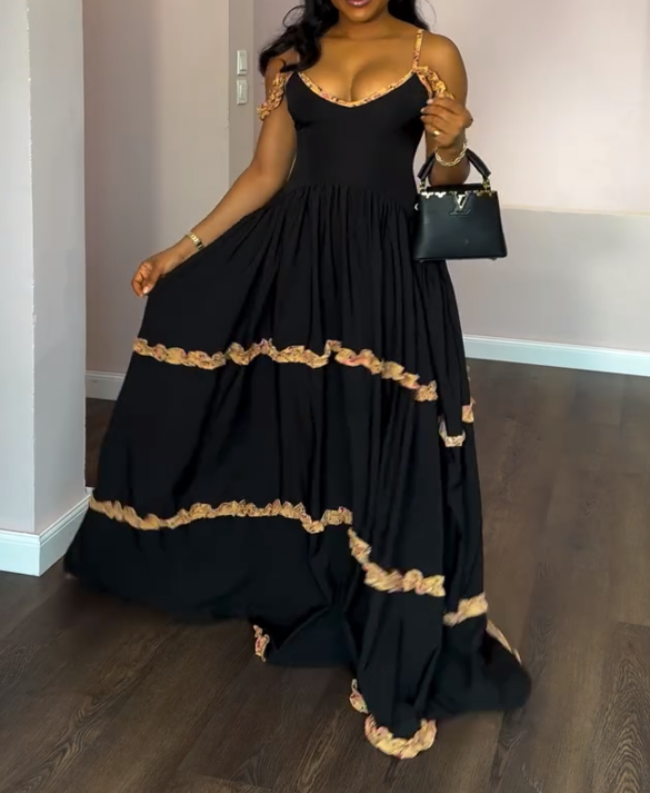 Crepe Sling Maxi Dress