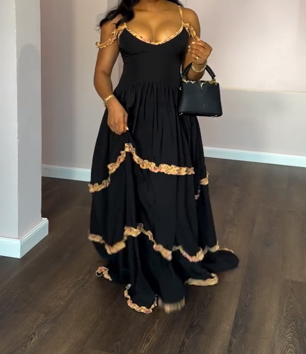 Crepe Sling Maxi Dress