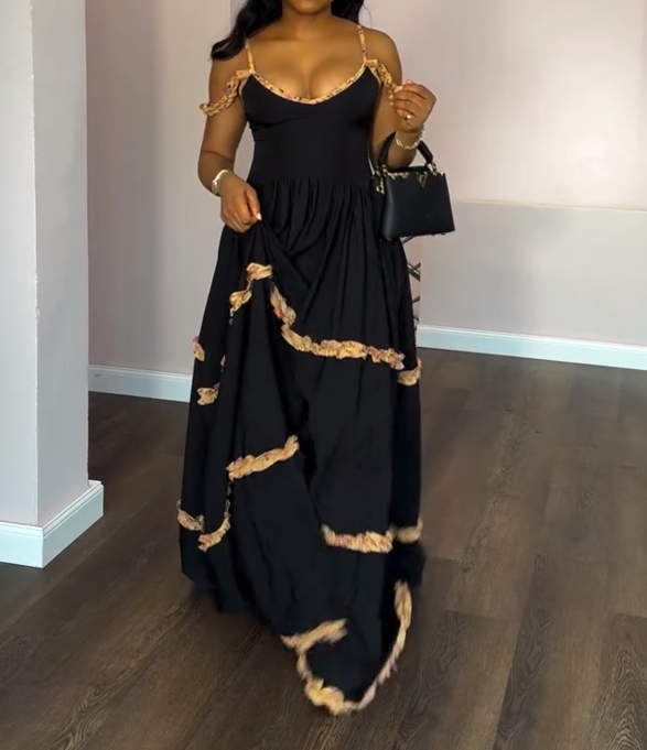 Crepe Sling Maxi Dress