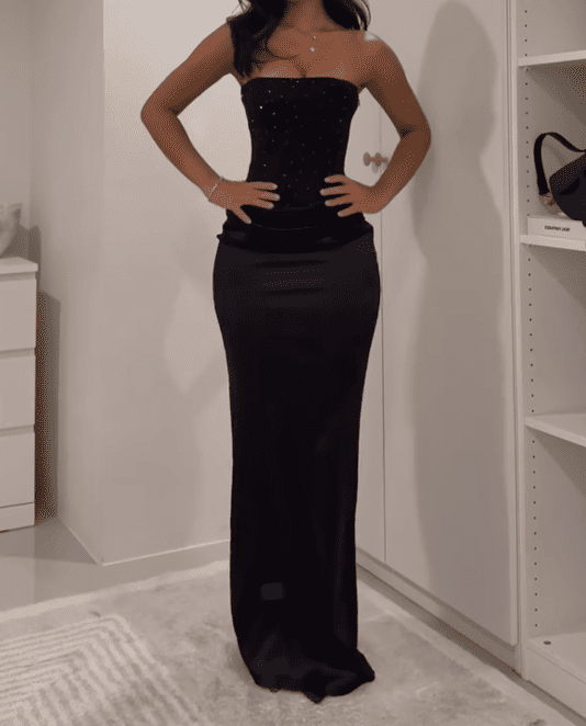 Strapless Corset Maxi Dress