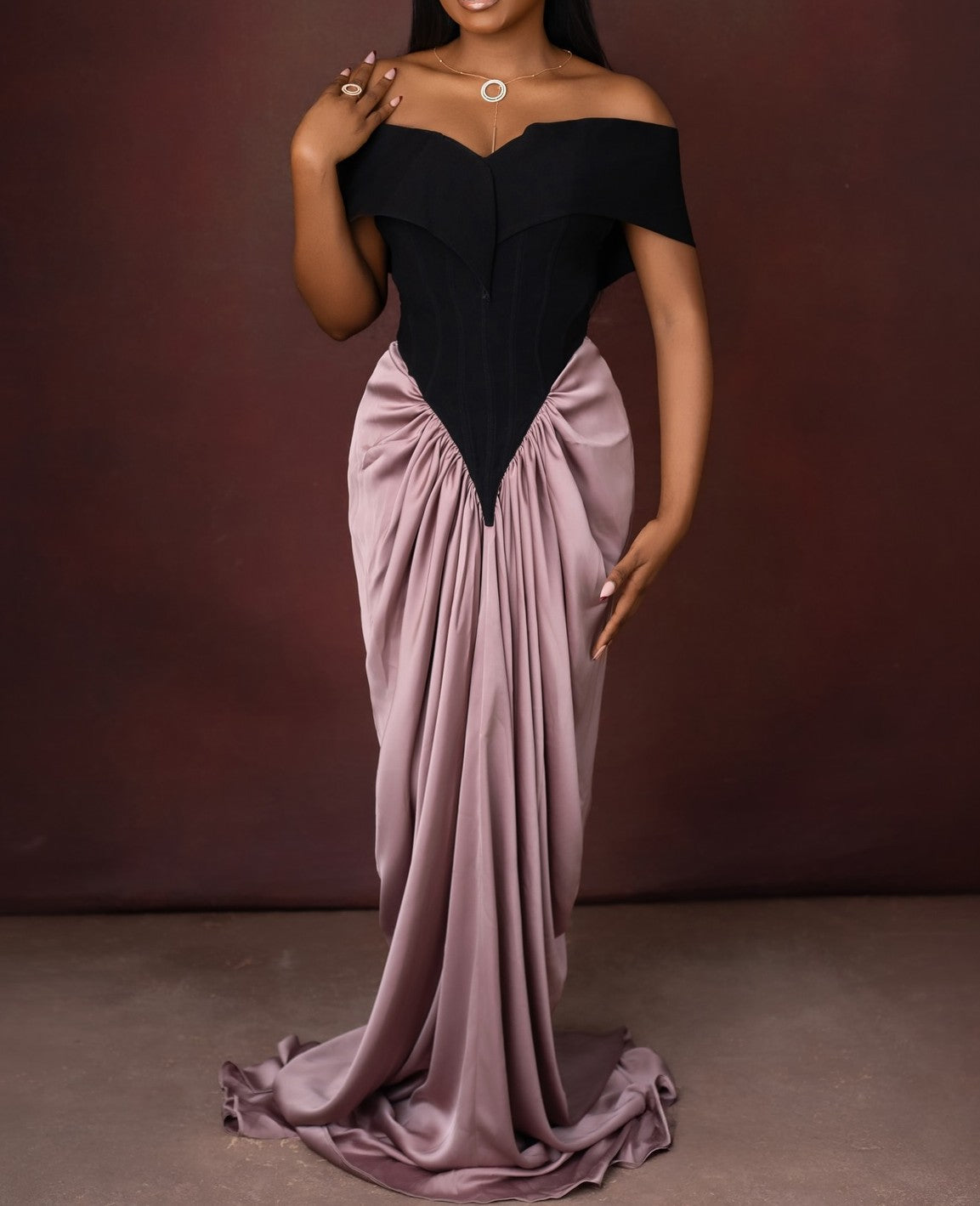 Fashion-Forward Draped Maxi Dress