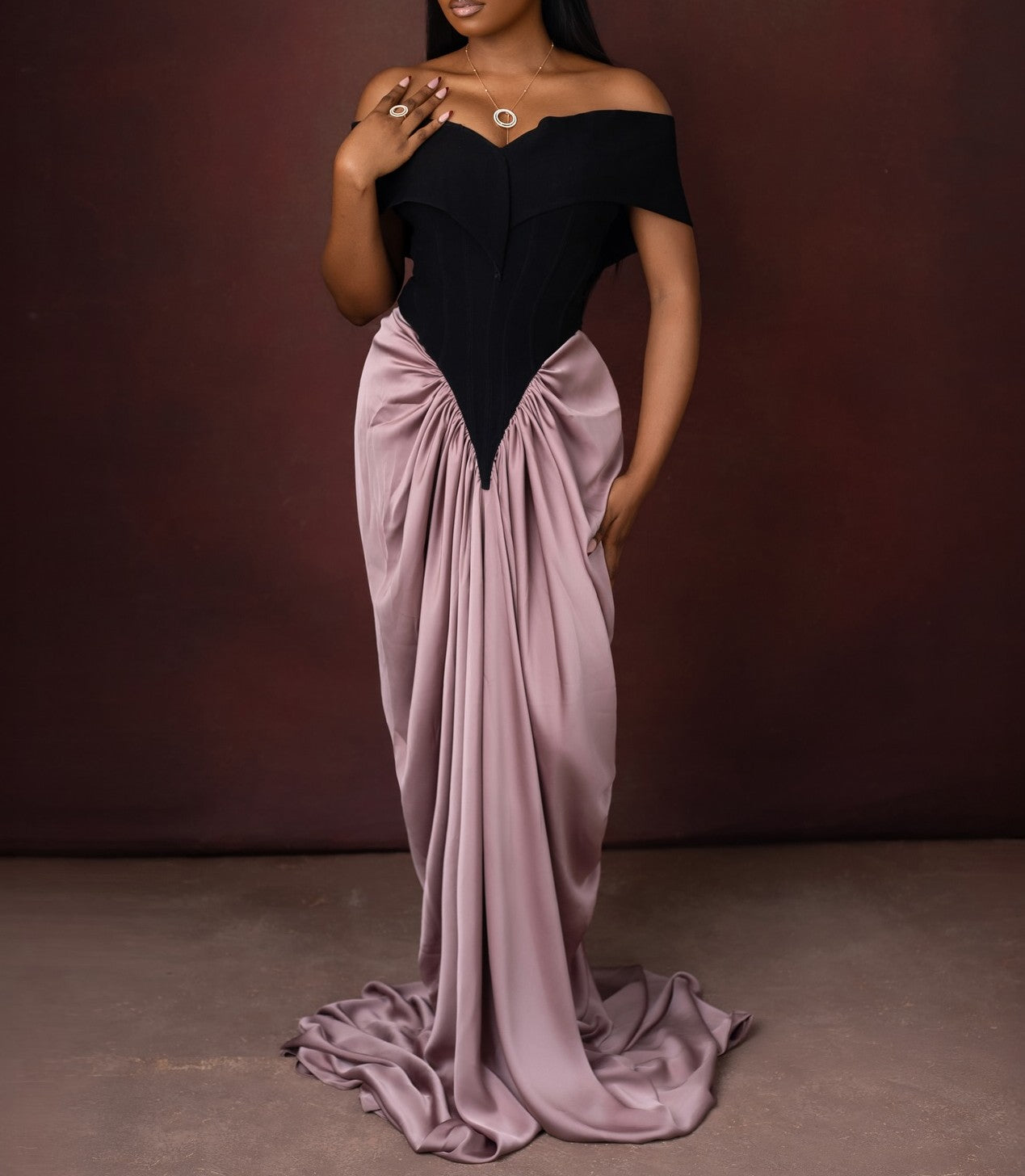 Fashion-Forward Draped Maxi Dress