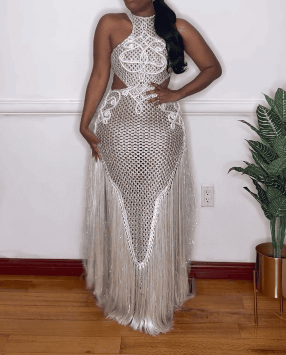 Elegant Fringe Detail Dress