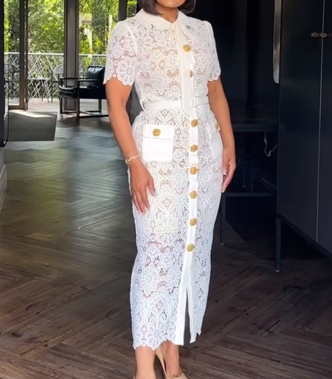 Demure Lace Midi Dress