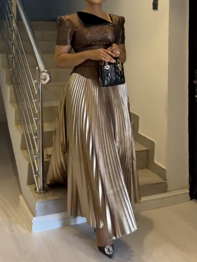 （⏰Limited Time Offer）Luxury Pleated Fall Cocktail Dress