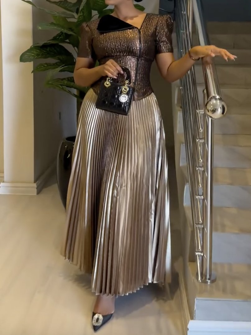 （⏰Limited Time Offer）Luxury Pleated Fall Cocktail Dress