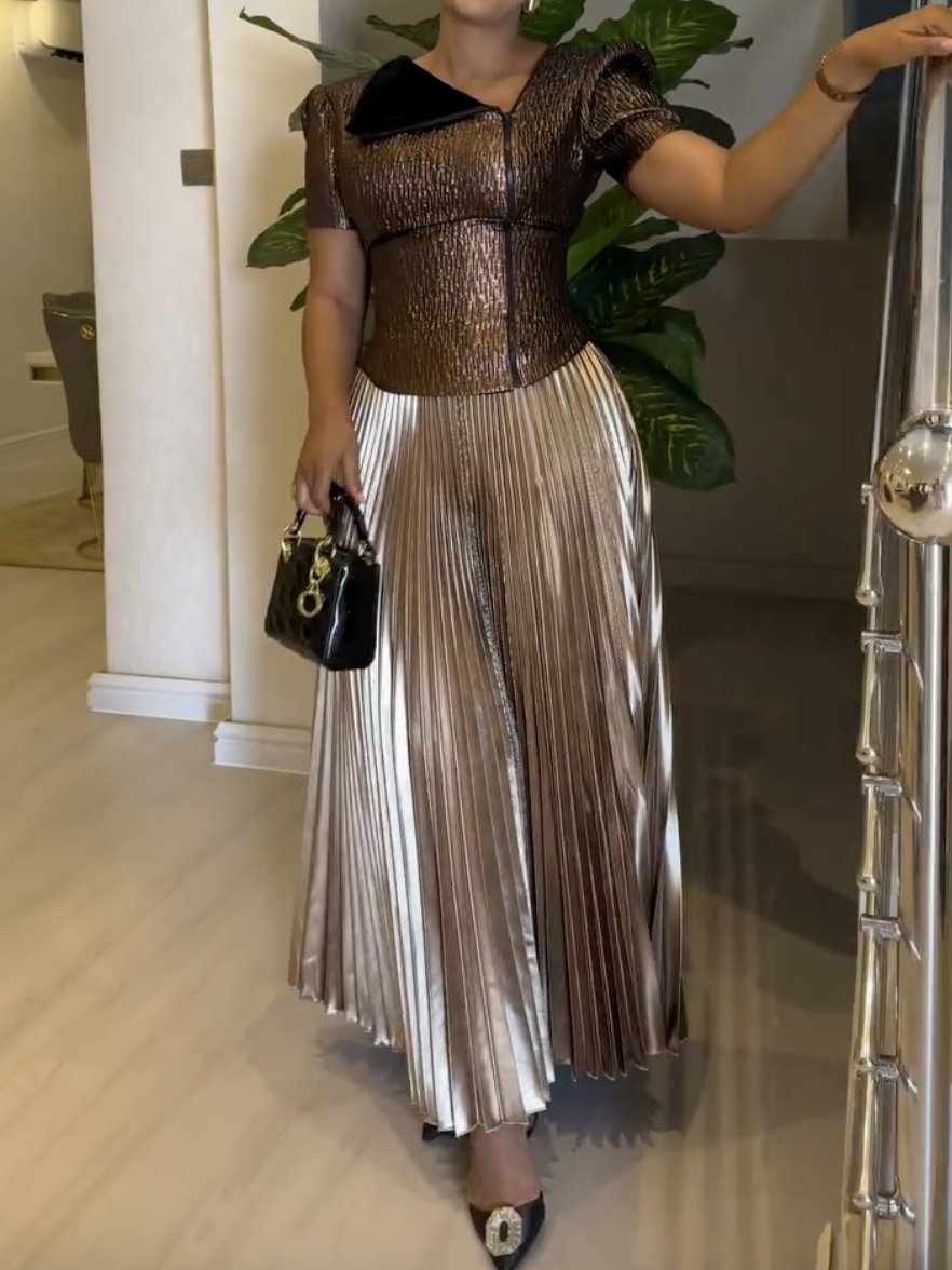 （⏰Limited Time Offer）Luxury Pleated Fall Cocktail Dress