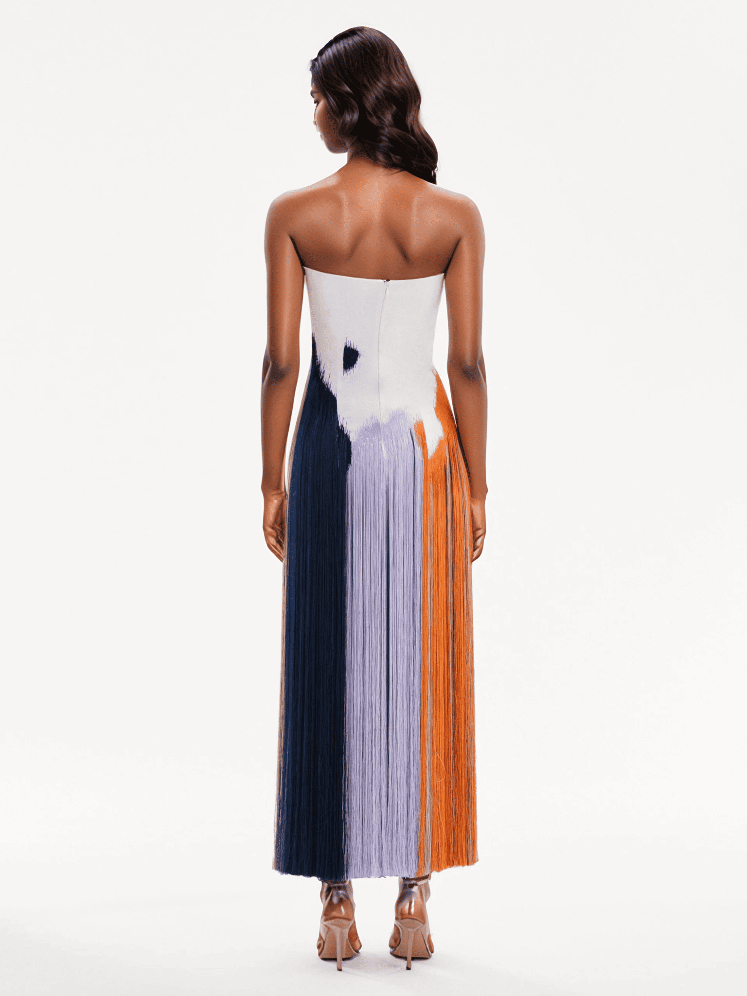 Abstract Brushstroke Fringe Cocktail Dress（✔️Free Shipping）