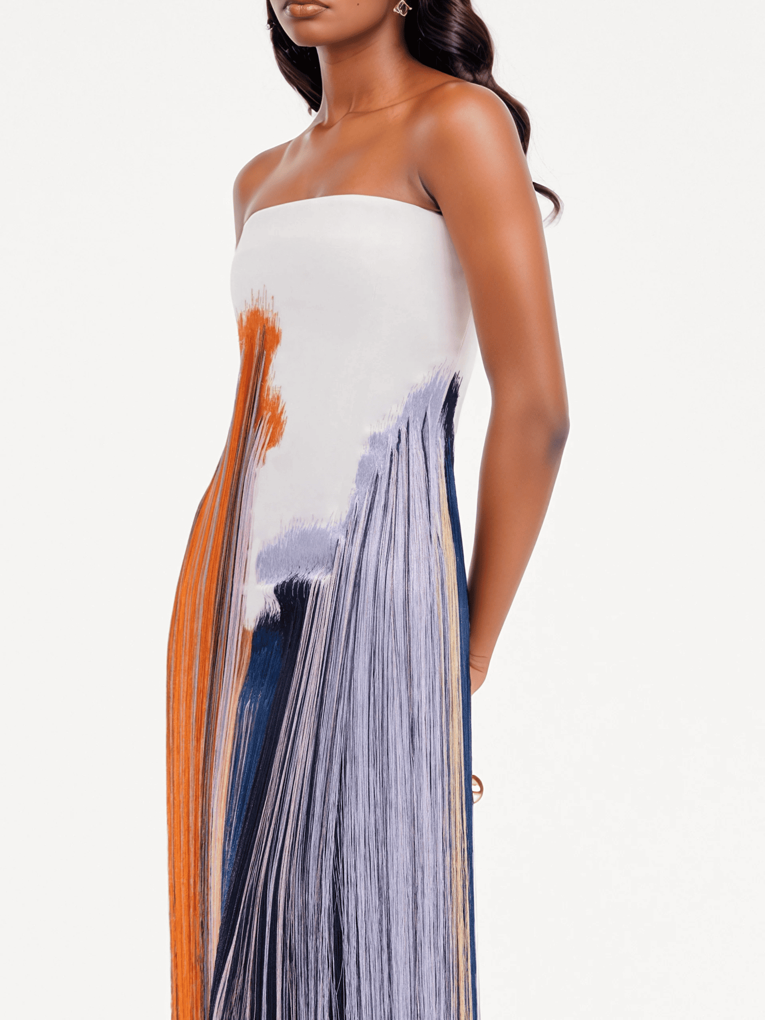 Abstract Brushstroke Fringe Cocktail Dress（✔️Free Shipping）