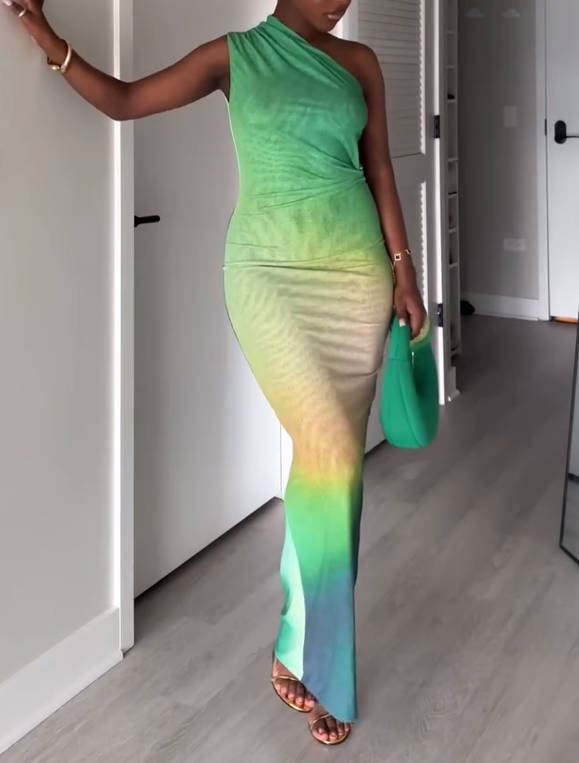 Sleeveless gradient maxi dress