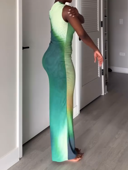 Sleeveless gradient maxi dress