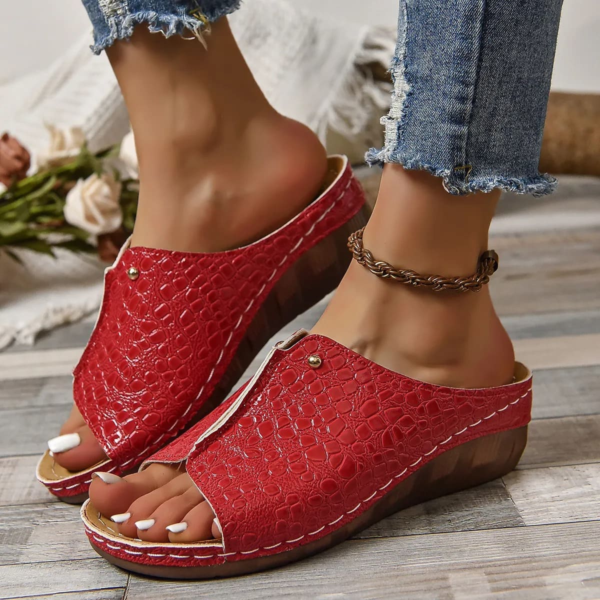 ?Last Day 50% OFF?Women's Snakeskin Sandals