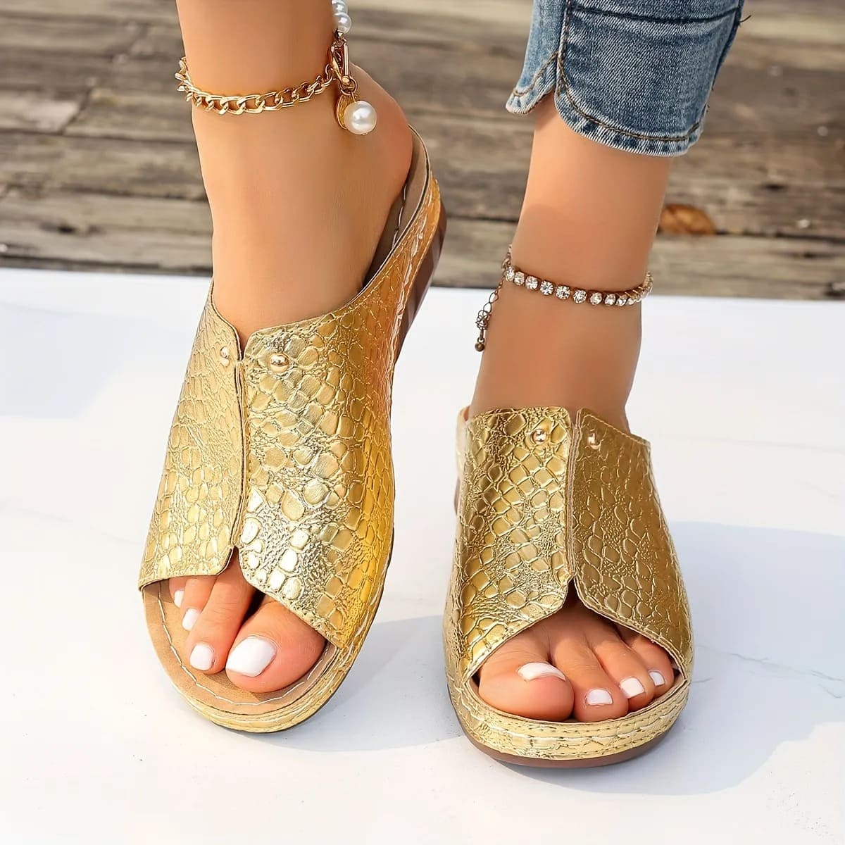 ?Last Day 50% OFF?Women's Snakeskin Sandals