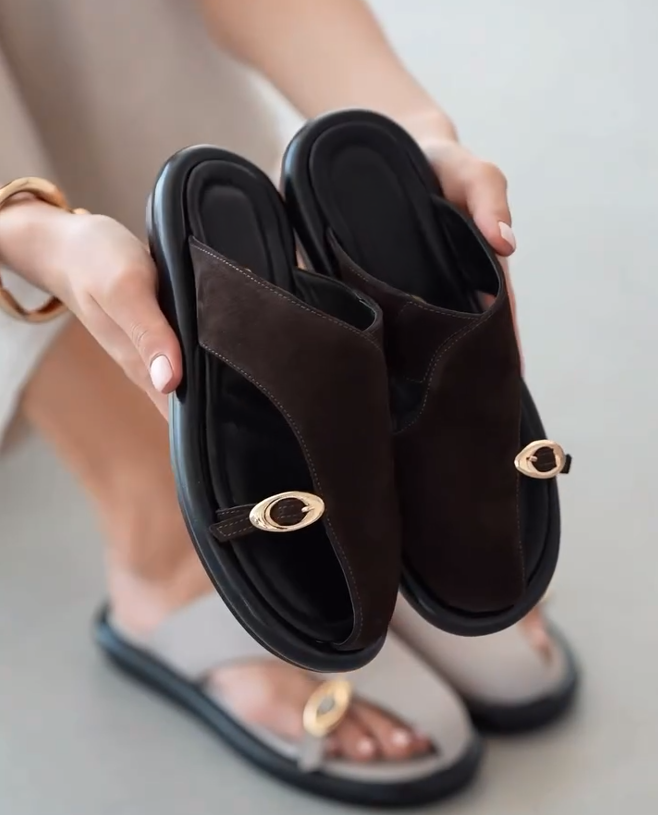 Black Leather Sandals