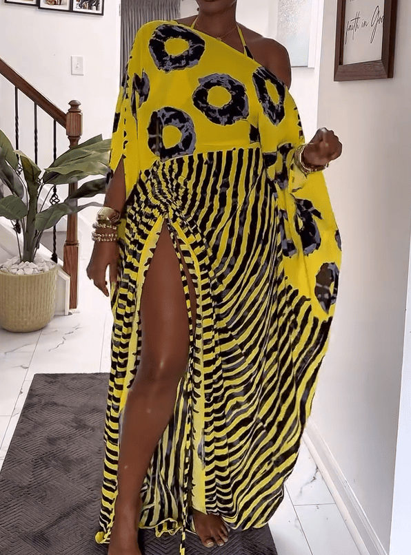 Grotesque Style Dress - Yellow