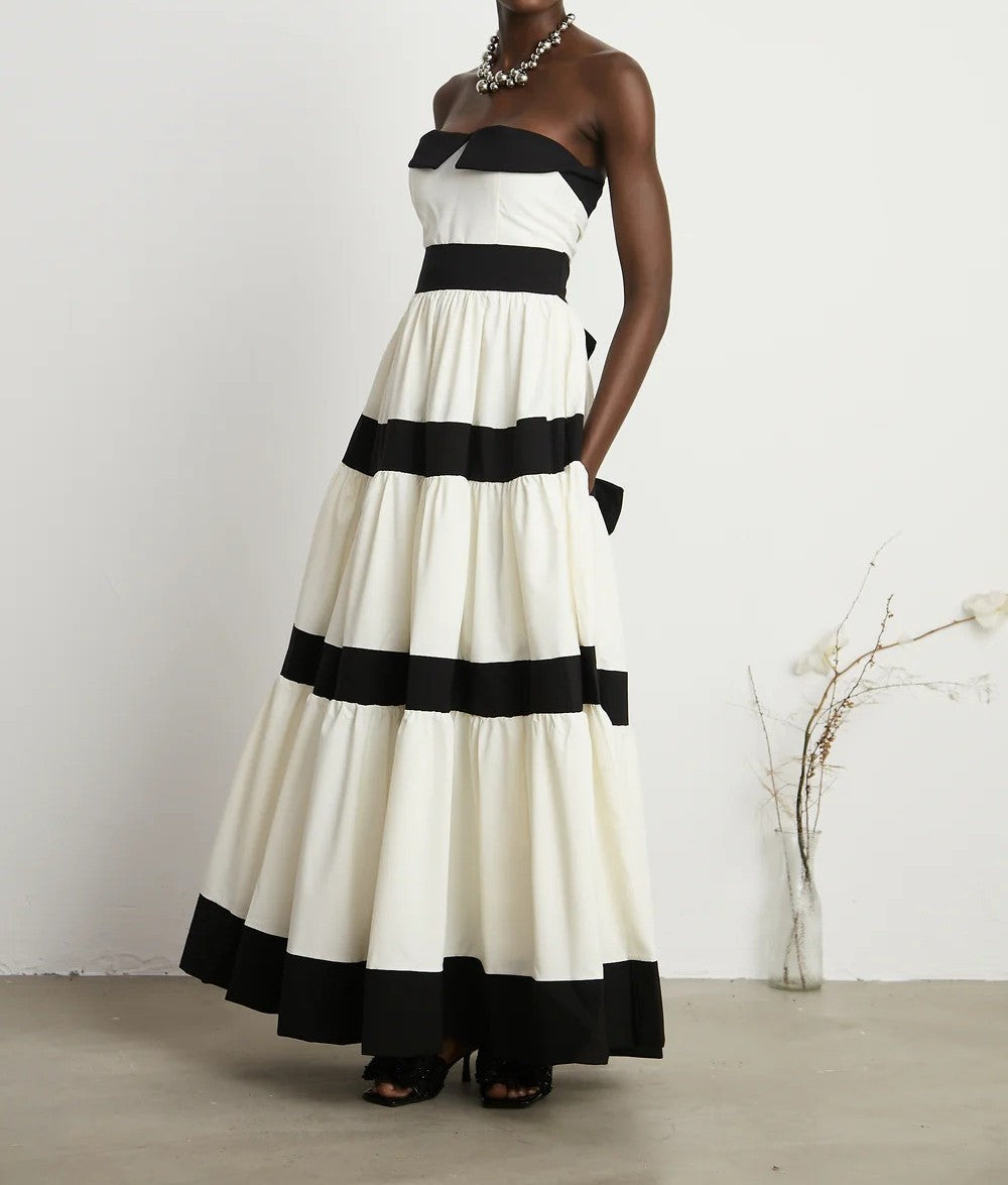 Sandrine pleated bow-embellished maxi dress