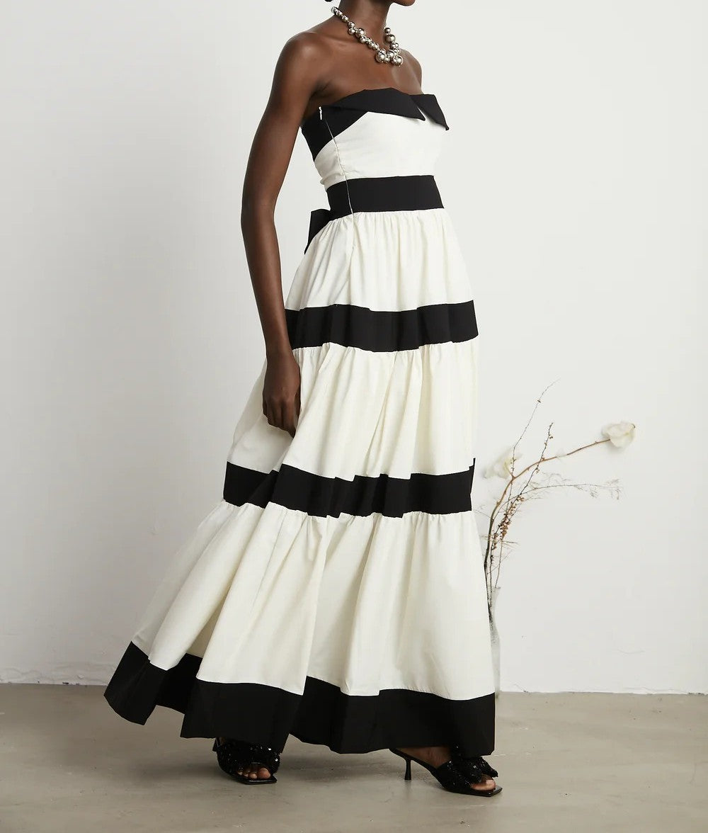 Sandrine pleated bow-embellished maxi dress