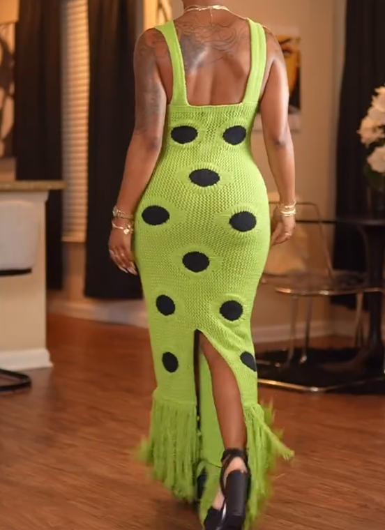 Woven Tassel-Strap Maxi Dress