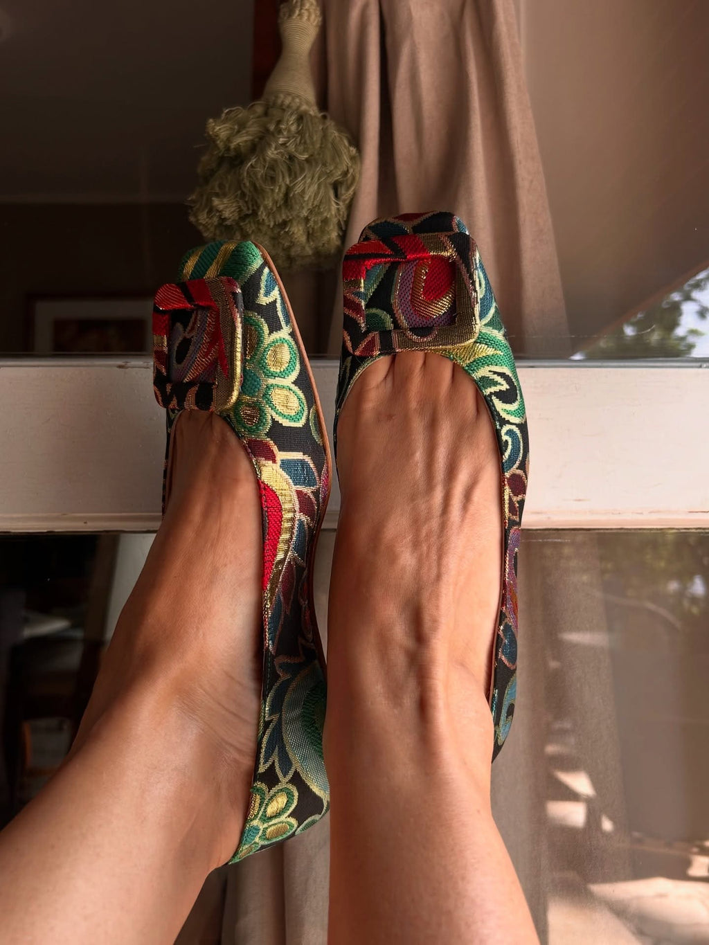 Multi Brocade Patterned Ballet Shoes