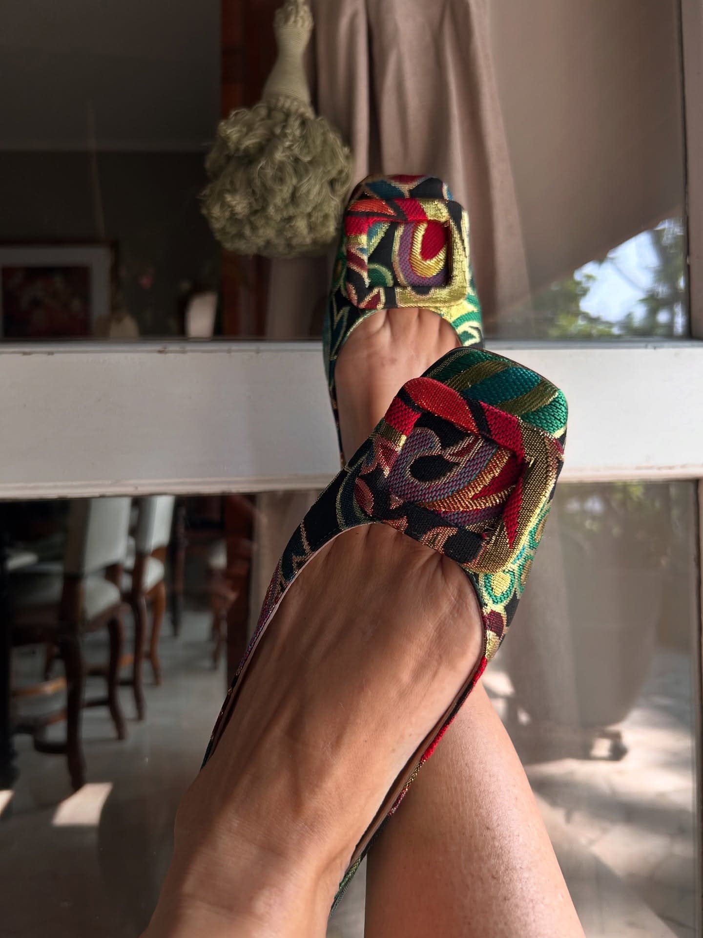 Multi Brocade Patterned Ballet Shoes