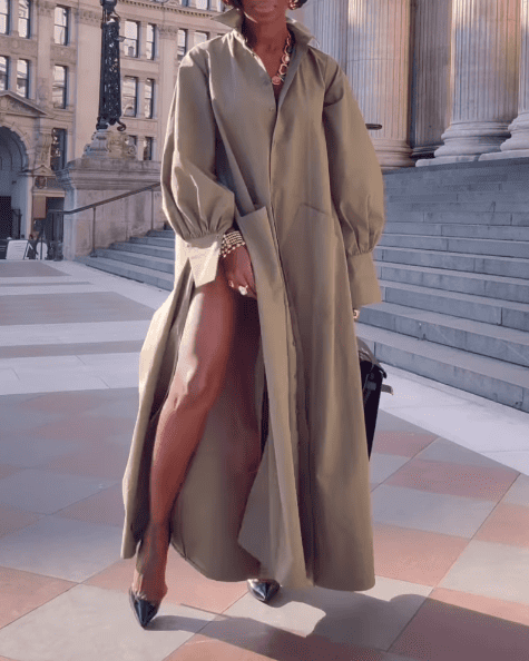 Maxi Flared Shirt Dress