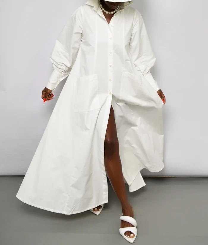 Maxi Flared Shirt Dress