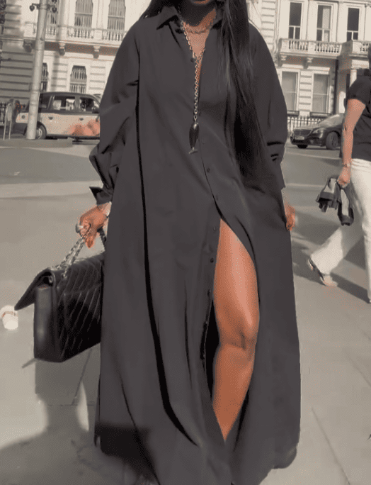 Maxi Flared Shirt Dress