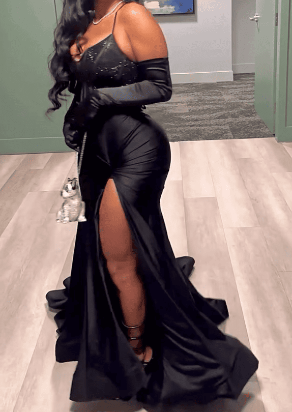 Halter Mermaid Hem High Slit Party Maxi Dress