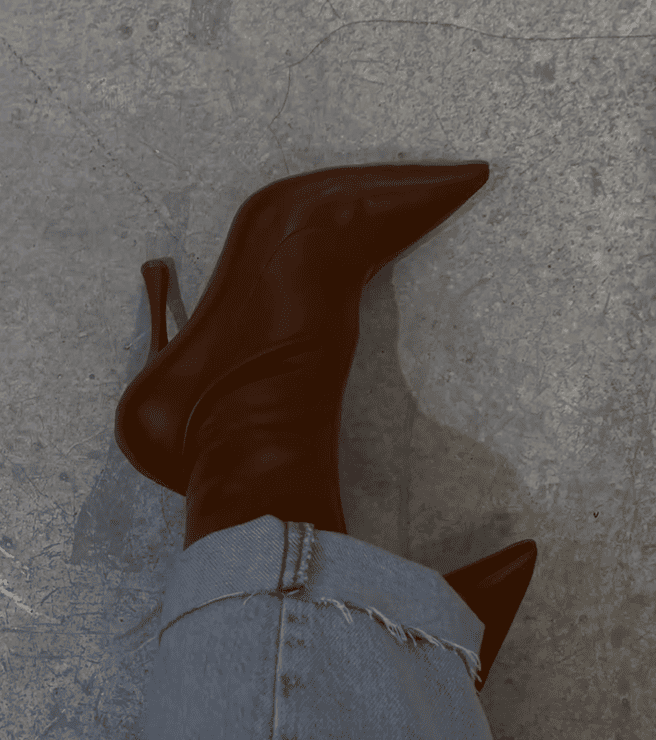Pointed high-heeled over-the-knee boots