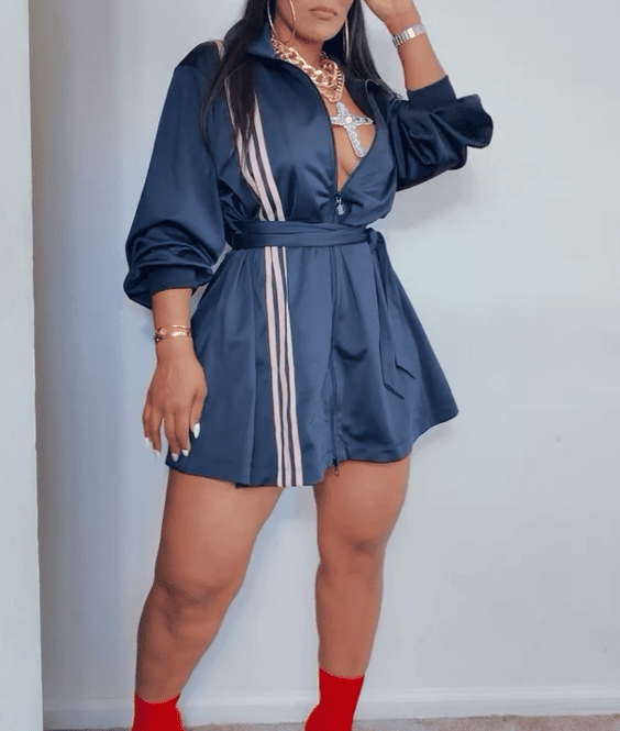 3-STRIPES WRAPPED TRACK SUIT DRESS