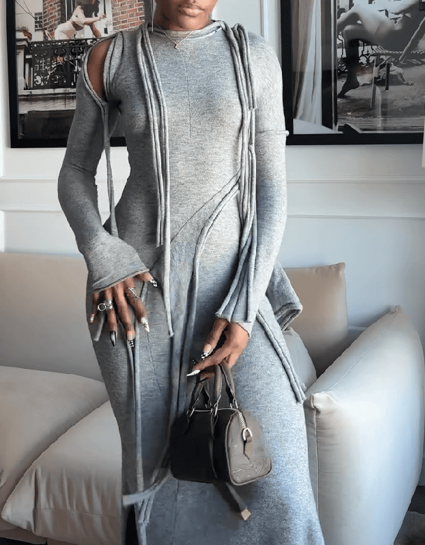 Gray Strap Maxi Dress