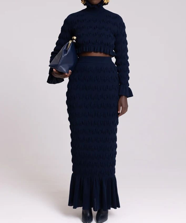 Knit Crop Top & Mermaid Skirt Set