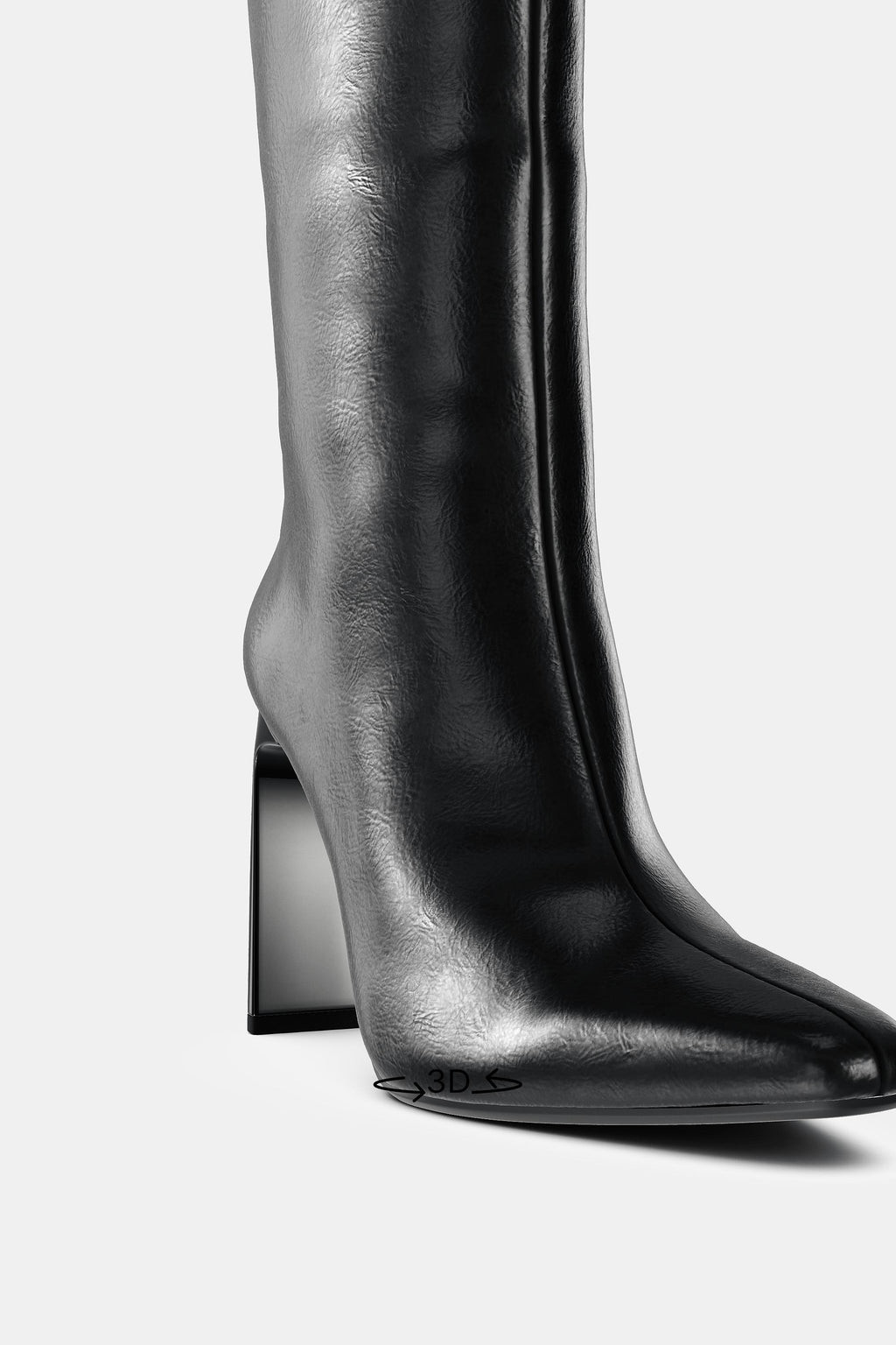 New Leather Pointed Toe Heel Boots
