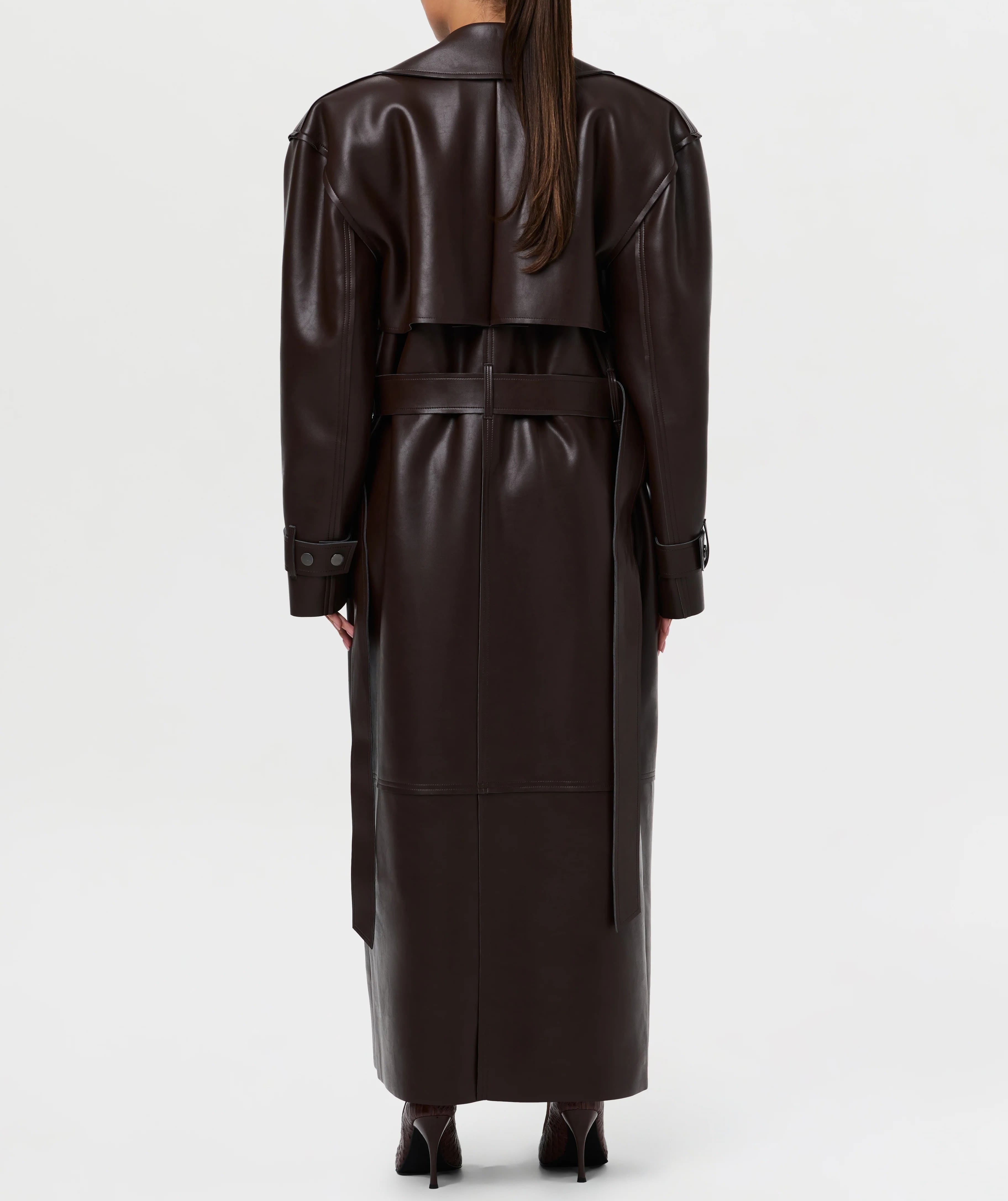Vegan Leather Trench Coat